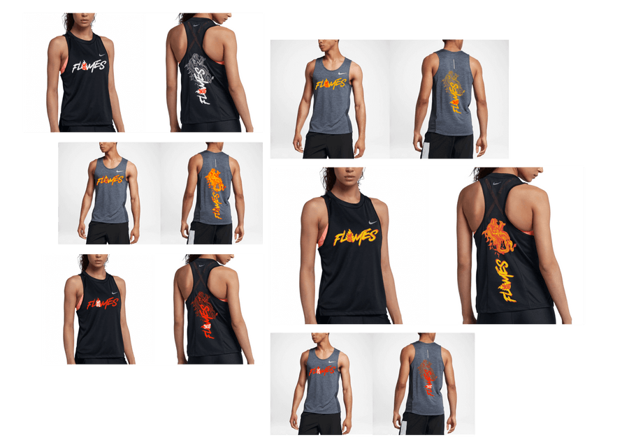 Different variations for the race singlets