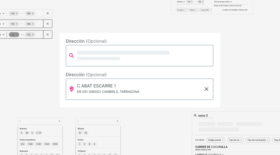 Designs for the address input field